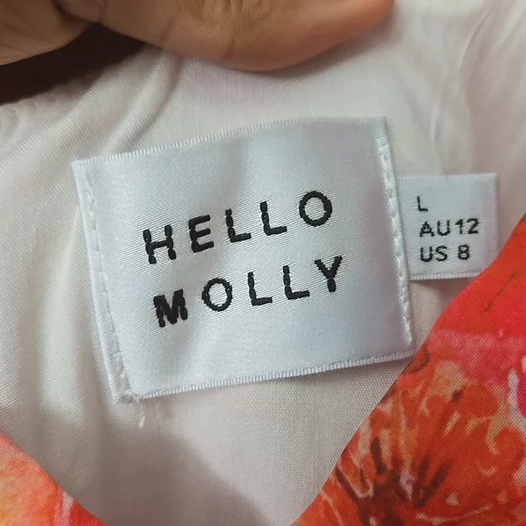 Holly Molly Elegant Pink Floral Women's Dress Size L Nwt - Picture 5 of 7